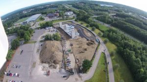 Aerial view of construction site 