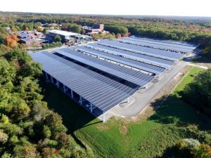 The Bristol Community College solar canopy