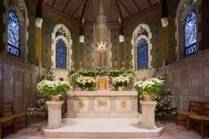 The newly renovated St. Mary's Hall chapel Photo Credit: Boston College