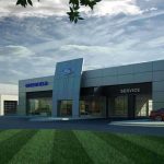 Rendering of exterior of dealership