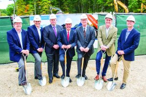 (Photo ID: Bean Group Oct. 5 Groundbreaking: From L to R: Bean Group COO Andrew Werry; Jewett Construction President Craig Jewett; Jewett Construction Executive VP Steve Harris; Plan Ahead, Inc. President Ted Vrettos; The Provident Bank SVP Steve Scott; Bean Group CEO Michael Bean; and Bean Group Principal Broker Adam Dean.)