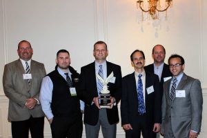 (l-r) Keith Giguere (RDK), Matt LaVangie (JM Coull), Chris Oldham (JM Coull), Rob Troccolo (IFDI), Dean LaMothe (E Ink) 