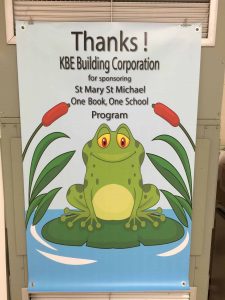 St. Mary-St. Michael School creates a poster to thank KBE Building Corporation/Ralph Nicafaro