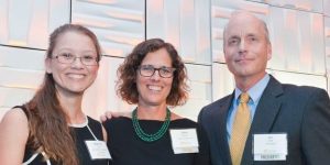 MBC Scholorship winner Stephanie Crepeau (Wentworth) with Diana Nicklaus of SAAM Architecture and MBC immediate past president Jim Kolb.