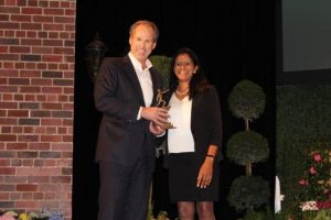 Mark Stebbins accepts award