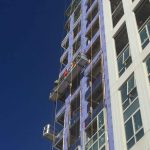 Steel bracing was installed above the cornerstones being removed.