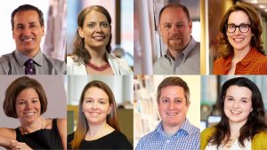 (l-r) Darryl T. Filippi, AIA, LEED AP (Len Rubenstein), Rachel J. Zsembery, AIA, LEED AP BD+C (Len Rubenstein), Ken Hogan (Len Rubenstein), Mare Weiss, IIDA, RDI, LEED AP ID+C (Joel Benjamin Photography 2015), Melissa Salter (Len Rubenstein), Jennifer Shiminsky, AIA, LEED AP BD+C (Joel Benjamin Photography 2015), Brian Perlow, AIA, LEED AP BD+C (Joel Benjamin Photography 2015), Rachel Lanzafame, AIA, LEED AP BD+C (Joel Benjamin Photography 2015)