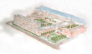 Rendering of Cherry Street Lofts Courtesy of Crosskey Architects
