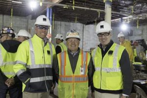 (l-r) Shaun Carvalho, Shawmut Safety Director; Jim O'Neill, BOND Safety Manager; and Les Hiscoe, Shawmut CEO