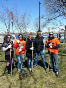 Second from the left: Rebecca Gagnon, Assistant General Manager at The Kensington. Fifth from the left: Drew Boujoulian, Resident Services Manager at The Kensington.  