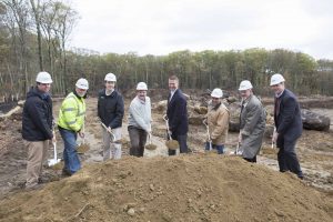 (from l-r) Michael Berlin, Compass Project Management (CPM); Robert Tucker, CPM; Jeffrey D’Amico, CPM; Judd Christopher, DRA Architects; George Willwerth, Colantonio Inc.; Michael McKeown, Colantonio Inc.; John Hobson, Colantonio Inc.; James Barrett, DRA Architects. 