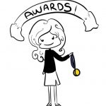 woman-winning-an-award-drawing-by-laura-reyome